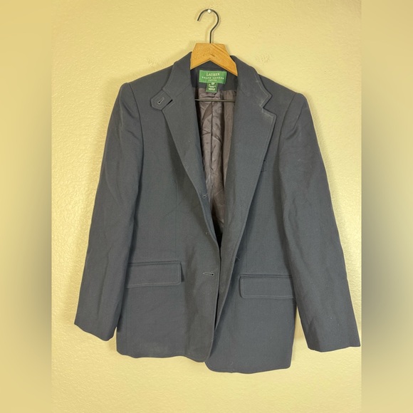 Lauren Ralph Lauren Vintage Regent Navy Blue Wool Blazer Coat size 10P 10 Petite - Picture 6 of 9